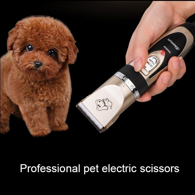 P2 110-240V Ceramics Titanium Professional Pet Electric Scissors Pets Hair Clippers with Four Combs, Ceramics Titanium Scissors