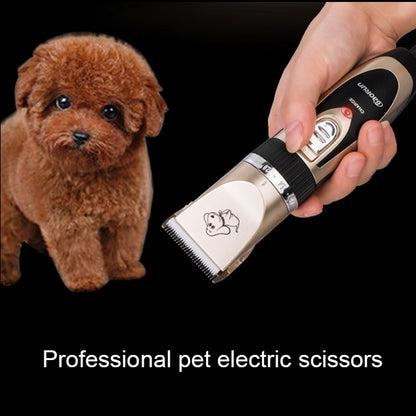 P2 110-240V Ceramics Titanium Professional Pet Electric Scissors Pets Hair Clippers with Four Combs, Ceramics Titanium Scissors