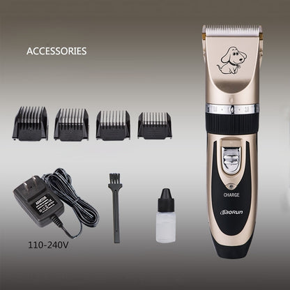 P2 110-240V Ceramics Titanium Professional Pet Electric Scissors Pets Hair Clippers with Four Combs, Ceramics Titanium Scissors