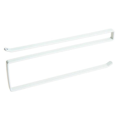 Stainless Metal Kitchen Toilet Paper Towel Rack Paper Towel Roll Holder Cabinet Hanging Shelf Preservative Film Storage Rack,Size: 26*10.8*1.5cm, White