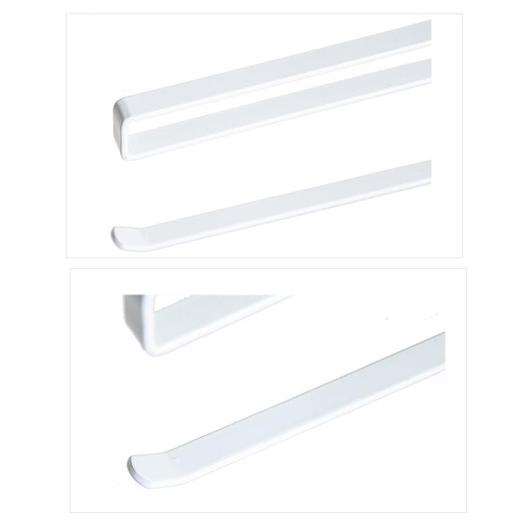 Stainless Metal Kitchen Toilet Paper Towel Rack Paper Towel Roll Holder Cabinet Hanging Shelf Preservative Film Storage Rack,Size: 26*10.8*1.5cm, White