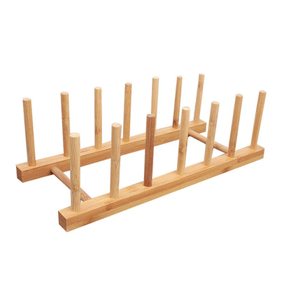 Solid Wood Dish Drip Rack Plate Holder, Size: 25.5x12x10cm, 5 Grid