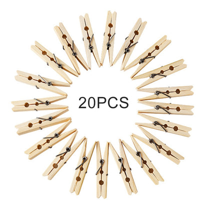 100pcs Multi-function Mini Bamboo Clothes Photo Paper Peg Clothespin Laundry Hanger Clip, Bamboo