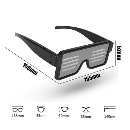 Night Club Bar Disco LED Light Emitting Glasses Festival Party USB Charging Shutter Dynamic Flash Glasses