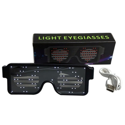 Night Club Bar Disco LED Light Emitting Glasses Festival Party USB Charging Shutter Dynamic Flash Glasses
