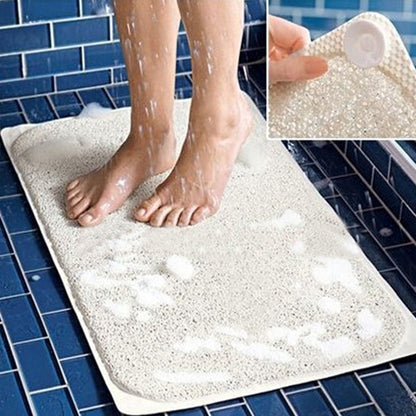 Rectangular Bathroom Bathtub Mildew Stain Resistant PVC Anti-skid Household Foot Pad Carpet, Size: 70cm x 40cm (White), 70cm x 40cm