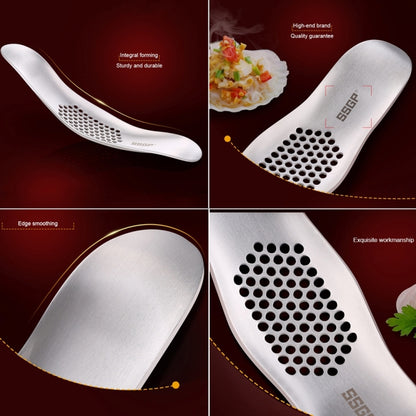SSGP Kitchen Tool Manual 304 Stainless Steel Brushed Texture Garlic Presser, 304 Stainless Steel Garlic Crusher