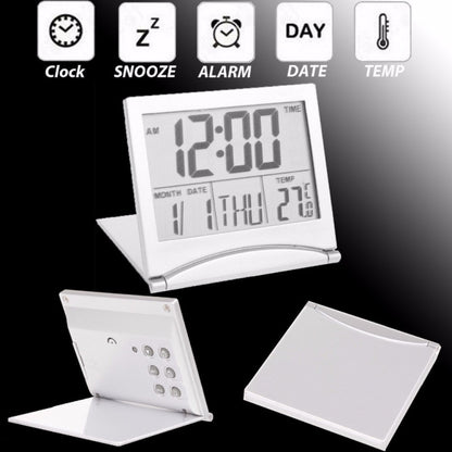 MT-033 LCD Display Portable Folding Digital Travel Temperature Alarm Clock, MT-033