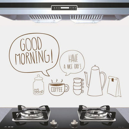 5 PCS Sweet Coffee Pattern Household Kitchen Self-adhesive High Temperature Resistance Oil Resistant Wall Stickers Size: 60x90cm, Sweet Coffee Pattern
