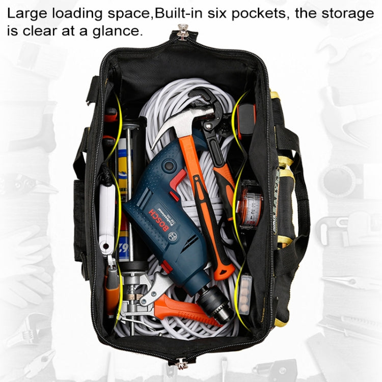 Multi-function Oxford Cloth Cloth Bottom Electrician Belt Pouch Maintenance Tools Handbag Shoulder Bag Convenient Tool Bag, Size : 16 inch, Size : 16 inch