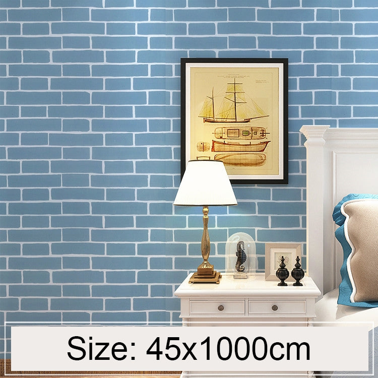 Papel de Parede Decorativo 3D Criativo com Estampado de Tijolos Mediterrânicos para Quarto e Sala de Estar - Impermeável - Rolo de Papel de Parede, Medida: 45 x 1000 cm.