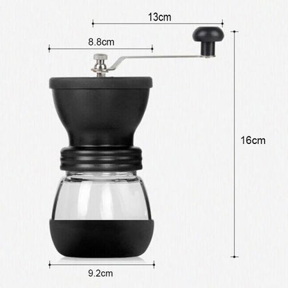 Portable Conical Burr Mill Manual Spice Herbs Hand Grinding Machine Coffee Bean Grinder with Seal Pot, With Seal Pot