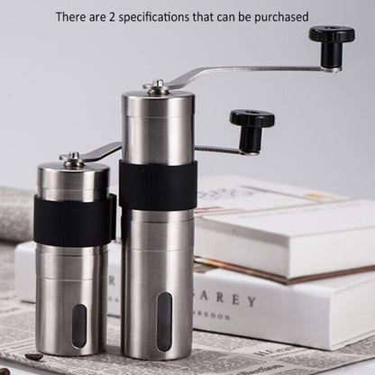 Portable Conical Burr Mill Manual Stainless Steel Hand Crank Coffee Bean Grinder with Silicone Ring, Capacity: 40g, Capacity: 40g