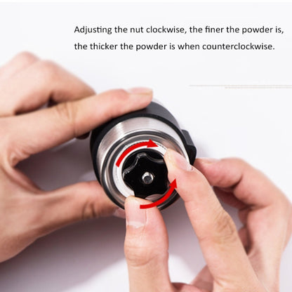 Portable Conical Burr Mill Manual Stainless Steel Hand Crank Coffee Bean Grinder with Silicone Ring, Capacity: 40g, Capacity: 40g