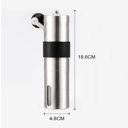 Portable Conical Burr Mill Manual Stainless Steel Hand Crank Coffee Bean Grinder with Silicone Ring, Capacity: 40g, Capacity: 40g