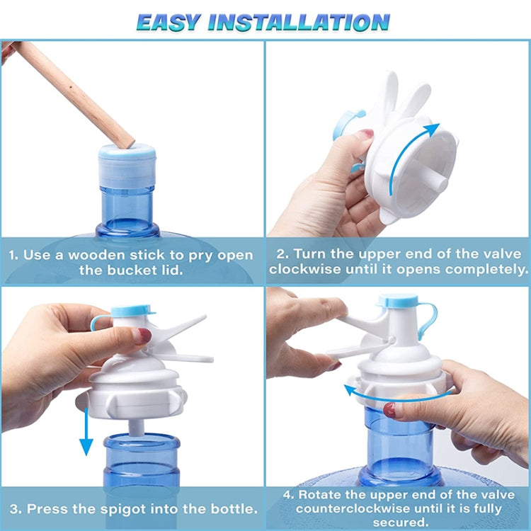 Válvula dispensadora de agua de PP para grifo de botella de 55 mm con tapa a prueba de polvo.