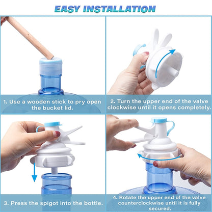 Válvula dispensadora de agua de PP para grifo de botella de 55 mm con tapa a prueba de polvo.