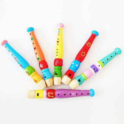 Kindergarten Children Early Education Teaching Aids Wooden Colorful Flute Musical Play Toys, Size: 20*2.5cm, CD-5289 Flute