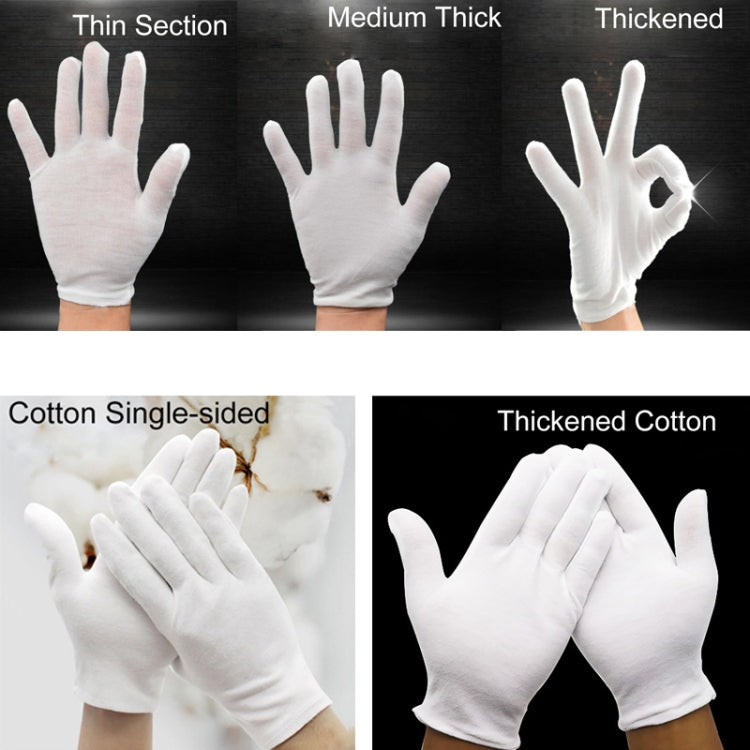 12 Pairs Pure Cotton Working Gloves, Thickened，Size：XL, Thickened，Size：XL