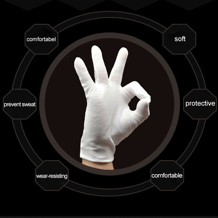 12 Pairs Pure Cotton Working Gloves, Thickened，Size：XL, Thickened，Size：XL