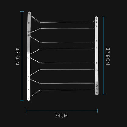 MICLAN Four Rows Stainless Steel Hanging Wine Glass Holder, Size: 34*38*43cm, Size: 34*38*43cm