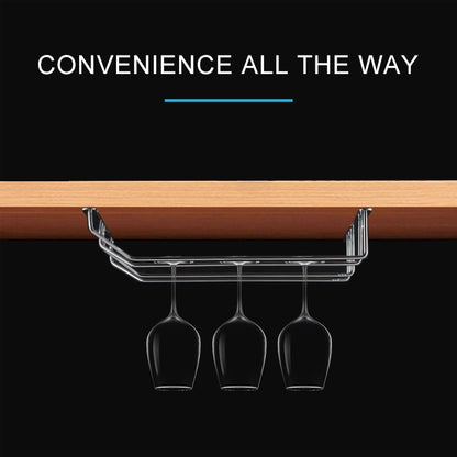 MICLAN Four Rows Stainless Steel Hanging Wine Glass Holder, Size: 34*38*43cm, Size: 34*38*43cm