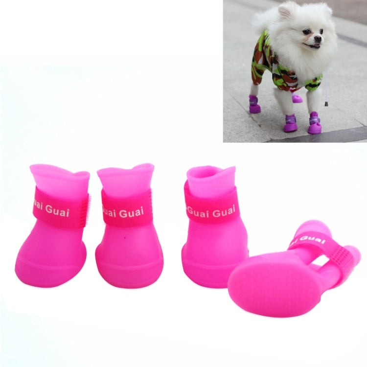 Lovely Pet Dog Shoes Puppy Candy Color Rubber Boots Waterproof Rain Shoes, S, Size:  4.3 x 3.3cm, Size: S 4.3 x 3.3cm S, Size: 4.3 x 3.3cm, Size: S 4.3 x 3.3cm