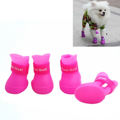 Lovely Pet Dog Shoes Puppy Candy Color Rubber Boots Waterproof Rain Shoes, S, Size:  4.3 x 3.3cm, Size: S 4.3 x 3.3cm S, Size: 4.3 x 3.3cm, Size: S 4.3 x 3.3cm