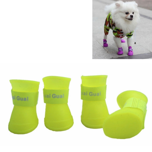 Lovely Pet Dog Shoes Puppy Candy Color Rubber Boots Waterproof Rain Shoes, S, Size:  4.3 x 3.3cm, Size: S 4.3 x 3.3cm S, Size: 4.3 x 3.3cm, Size: S 4.3 x 3.3cm