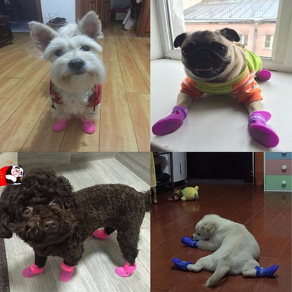 Lovely Pet Dog Shoes Puppy Candy Color Rubber Boots Waterproof Rain Shoes, S, Size:  4.3 x 3.3cm, Size: S 4.3 x 3.3cm S, Size: 4.3 x 3.3cm, Size: S 4.3 x 3.3cm