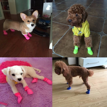 Lovely Pet Dog Shoes Puppy Candy Color Rubber Boots Waterproof Rain Shoes, S, Size:  4.3 x 3.3cm, Size: S 4.3 x 3.3cm S, Size: 4.3 x 3.3cm, Size: S 4.3 x 3.3cm