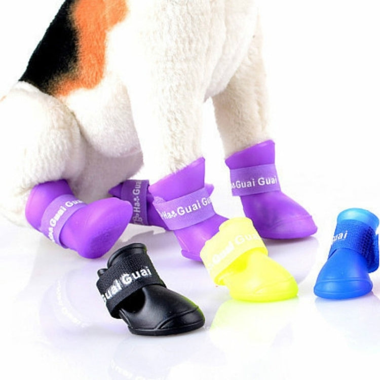 Lovely Pet Dog Shoes Puppy Candy Color Rubber Boots Waterproof Rain Shoes, M, Size:  5.0 x 4.0cm, Size: M 5.0 x 4.0cm, Size: 5.0 x 4.0cm