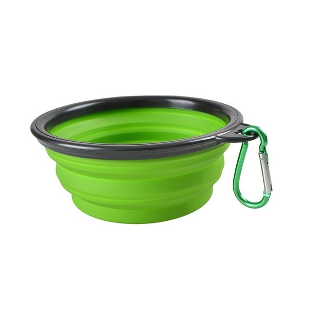 Portable Pet Folding Feeding Bowl Silicone Water Dish Feeder Puppy Travel Bowl, Random Color Delivery, Bowl Diameter: 13cm