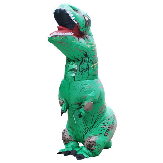 Fato insuflável de dinossauro para adulto, fato insuflável de dragão para Halloween, fato para festa de carnaval para mulher e homem.