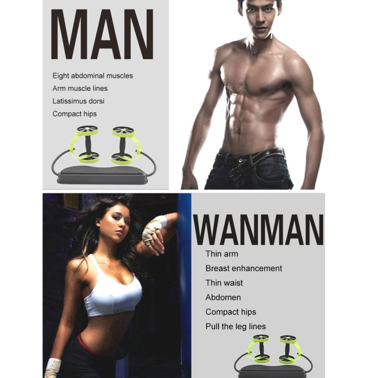 Multifunctional Exercise Home Fitness Equipment Intensity Adjustable Abdominal Wheel Resistance Pull Rope Muscle Power, Green
