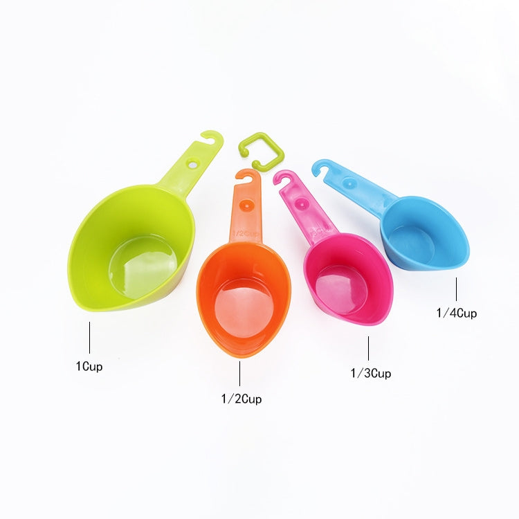 kn7600 9 in 1 Colorful Pointed Plastic Measuring Spoon Measuring Cup Baking Tool Set, 9 Pieces Set