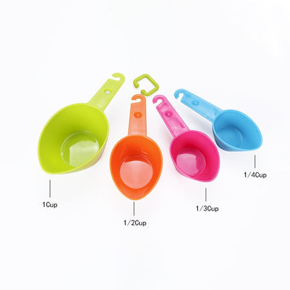 kn7600 9 in 1 Colorful Pointed Plastic Measuring Spoon Measuring Cup Baking Tool Set, 9 Pieces Set