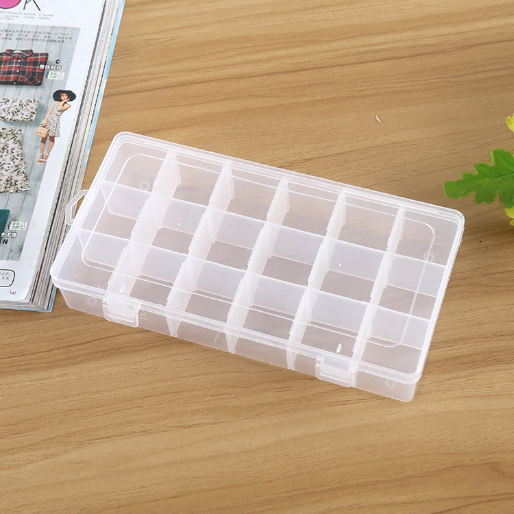 Plastic Organizer Container Storage Box 18 Slots Removable Grid Compartment for Jewelry Earring Fishing Hook Small Accessories, 18 Slots