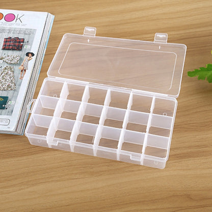 Plastic Organizer Container Storage Box 18 Slots Removable Grid Compartment for Jewelry Earring Fishing Hook Small Accessories, 18 Slots