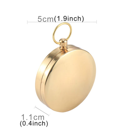 Portable Brass Pocket Camping Hiking Golden Luminous Display Compass Navigation Outdoor Activities Pointing Guide, G50