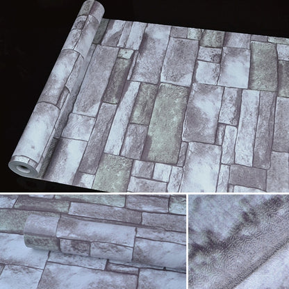 Qingshi Creative 3D Stone Brick Decoration Wallpaper Stickers Bedroom Living Room Wall Waterproof Wallpaper Roll, Size: 45 x 1000cm, Qingshi