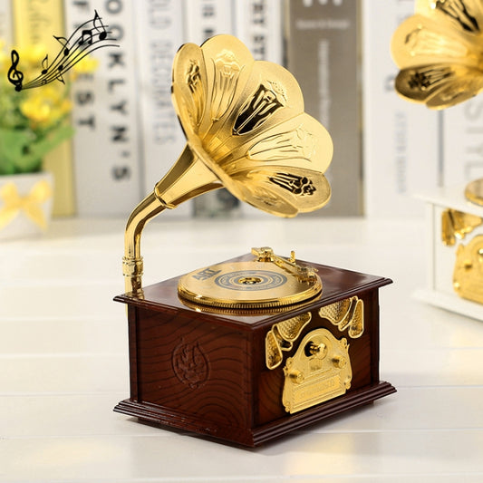 Retro Phonograph Style Jewelry Sky City Music Box Home Decoration, Random Color Delivery, Retro Phonograph