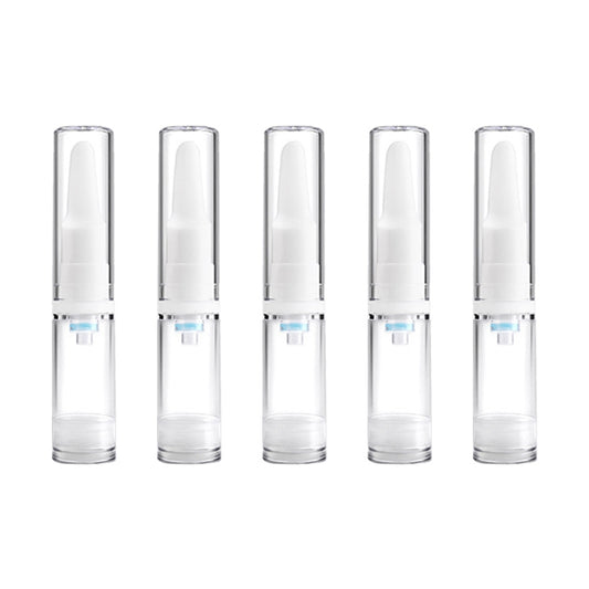 5 PCS Clear Empty Travel Portable Refillable Plastic Pump Bottle Containers, 5ml, 5ml