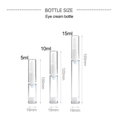 5 PCS Clear Empty Travel Portable Refillable Plastic Pump Bottle Containers, 5ml, 5ml