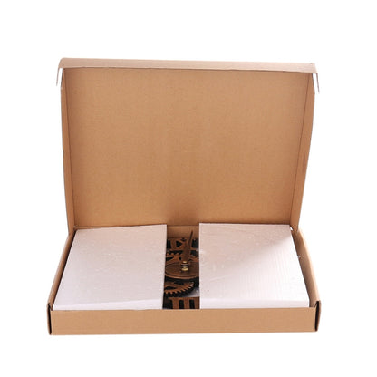 Retro Wooden Round Single-sided Gear Clock Number Wall Clock, Diameter: 40cm, Number 40cm, Number 40cm (Silver)