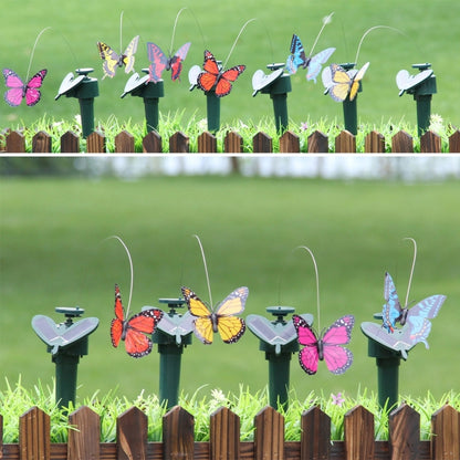 Colibrí giratorio eléctrico con energía solar, mariposa decorativa, juguete divertido para mascotas, jardinería, decoración pastoral, mariposa 2