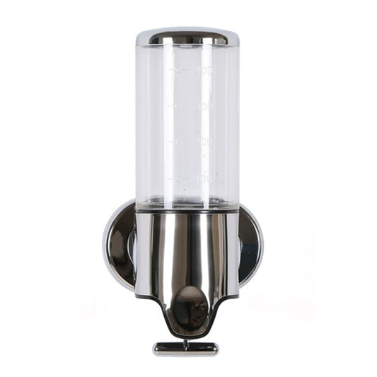 Hotel Shower Manual Dispenser Wall Mounted Washing Liquid Shampoo Soap Bottle, Capacity: 500ml, 500ml/Clear White