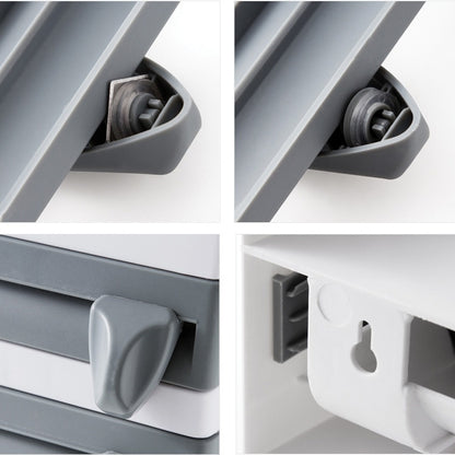 Kitchen Wall Mounted Cling Film Holder Wrap Storage Rack Hanger Rack Cutting Device, Size: 39 x 10 x 24cm, Grey, Khaki