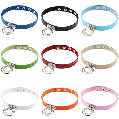 Collar de cuero con dos aros para discoteca, estilo rock punk, estilo europeo y americano, DHXQ02.