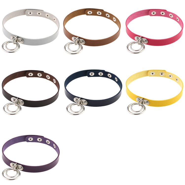 Collar de cuero con dos aros para discoteca, estilo rock punk, estilo europeo y americano, DHXQ02.